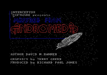 Message From Andromeda (UK) (1985) screen shot title
